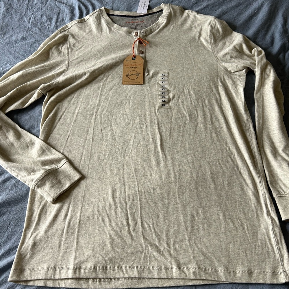 Original Weatherproof Vintage Men’s Long Sleeved Shirt Cream
